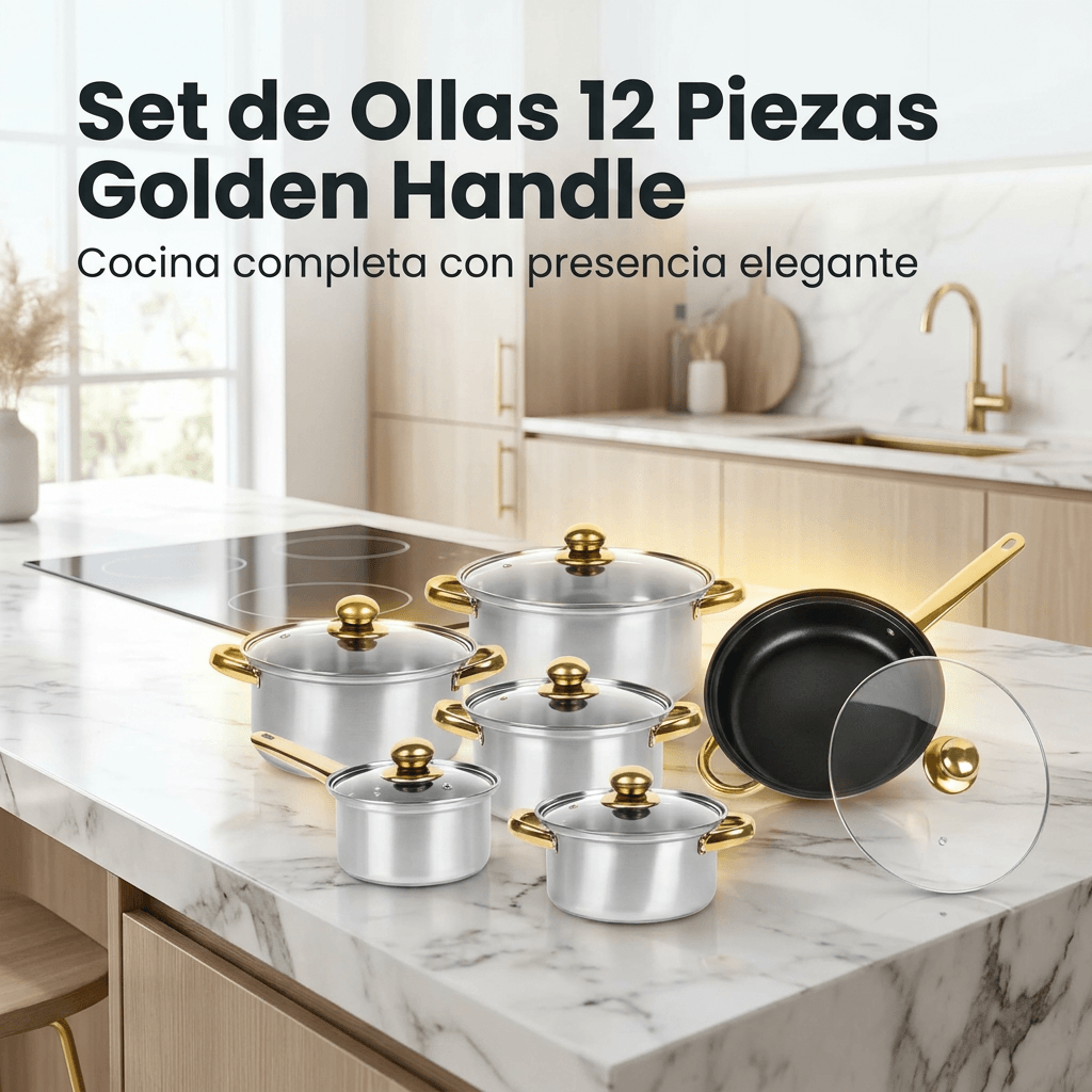 Set de ollas de 12 piezas en acero inoxidable - Equipa tu cocina de una sola vez