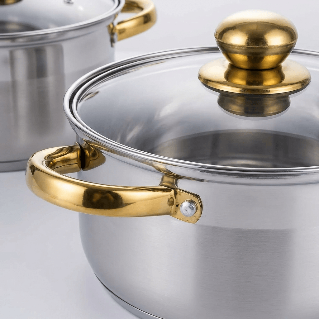 Set de ollas de 12 piezas en acero inoxidable - Equipa tu cocina de una sola vez